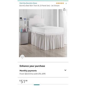 DormCo Twin XL Bed Skirt Set